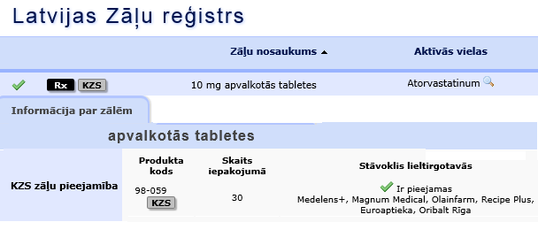 zalu registrs